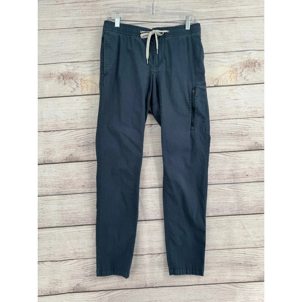 Vuori Ripstop Climber Pants Mens 28 Charcoal Grey Elastic Waist Zip Cargo Pocket